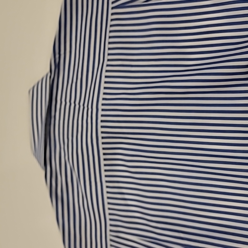 Northshore Striped Wide Collar French Cuff Dress Shirt Blue White 17 34 - Picture 13 of 13